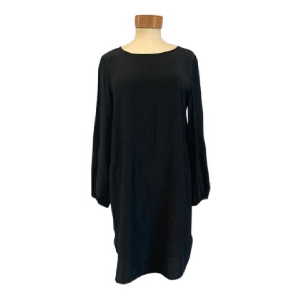 Amanda Uprichard Black Silk Long Sleeve Dress
